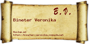 Bineter Veronika névjegykártya